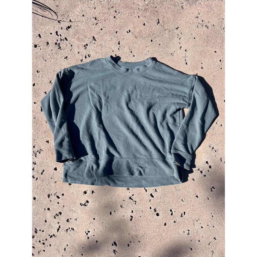 Aerie Green Knit Pullover Sweatshirt Crewneck Cozy Women’s Size Small